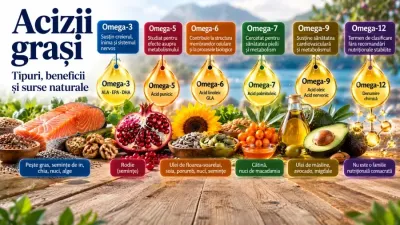 Acizii grași Omega-3, Omega-5, Omega-6, Omega-7 și Omega-9 – surse naturale din pește, semințe, nuci, rodie și cătină