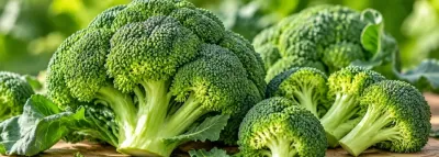 Broccoli proaspăt (Brassica oleracea var. italica), cu inflorescențe verzi compacte, legumă cruciferă bogată în glucorafanină