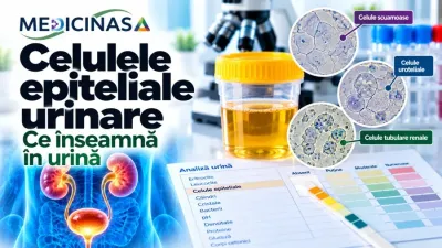 Celulele epiteliale urinare – celule scuamoase, uroteliale și renale identificate în sedimentul urinar