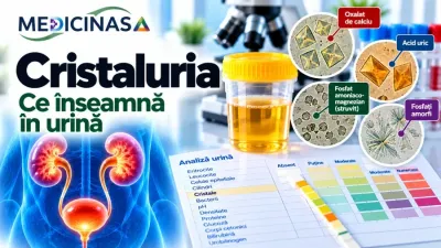 Cristaluria – tipuri de cristale urinare identificate prin examinarea sedimentului urinar