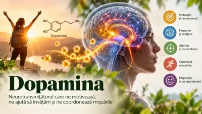 Dopamina – neurotransmițător implicat în motivație, recompensă, memorie și controlul mișcărilor