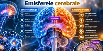 Emisferele cerebrale stângă și dreaptă – anatomie, corpul calos și funcții