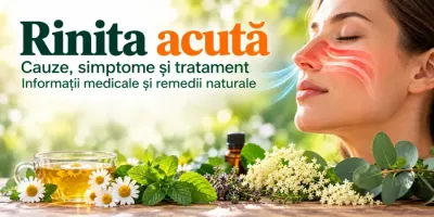 Rinita acută – inflamația mucoasei nazale, congestie, secreții nazale și strănut
