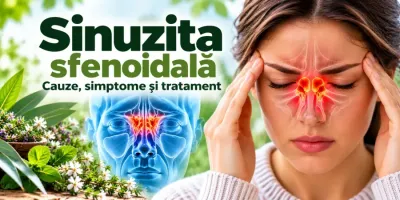 Sinuzita sfenoidală – inflamația sinusurilor sfenoidale situate profund în spatele cavității nazale