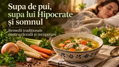 Supă de pui și supa lui Hipocrate – remedii tradiționale și naturiste pentru răceală și recuperare
