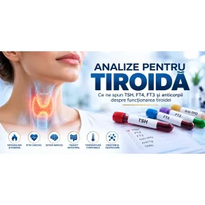 Analize pentru tiroidă TSH FT4 FT3 Anti-TPO Anti-Tg și TRAb