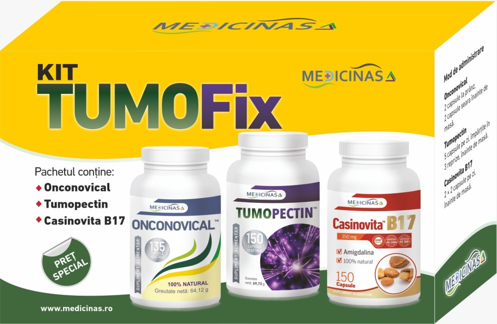 KIT TUMOFIX - pentru stoparea celulelor rele, GRATUIT la prima comandă cartea ”Ce mănânci ca să combați cancerul”