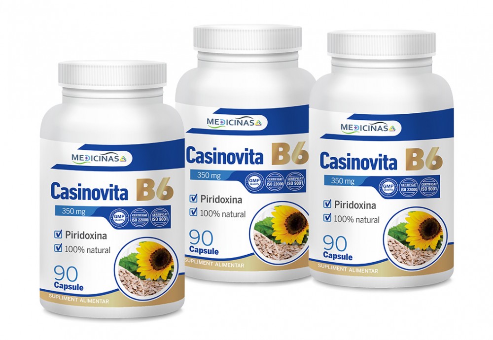 CASINOVITA B6 - Vitamina B6 (Piridoxina) - Pachet 3 luni 
