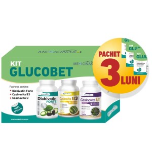 3 Luni Kit Glucobet - pentru a ține sub control glicemia, GRATUIT la prima comanda cartea ”Ce mănânci când ai diabet”.