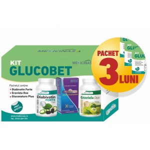 3 x Kit Glucobet - pentru a ține sub control glicemia, GRATUIT la prima comanda cartea ”Ce mănânci când ai diabet”.