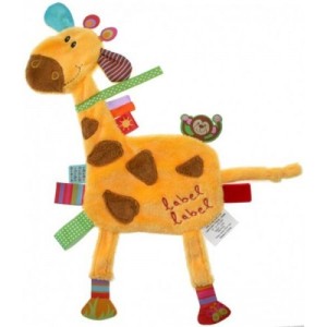 Minipăturică girafa cu etichete multiple – bucuria oricarui bebe